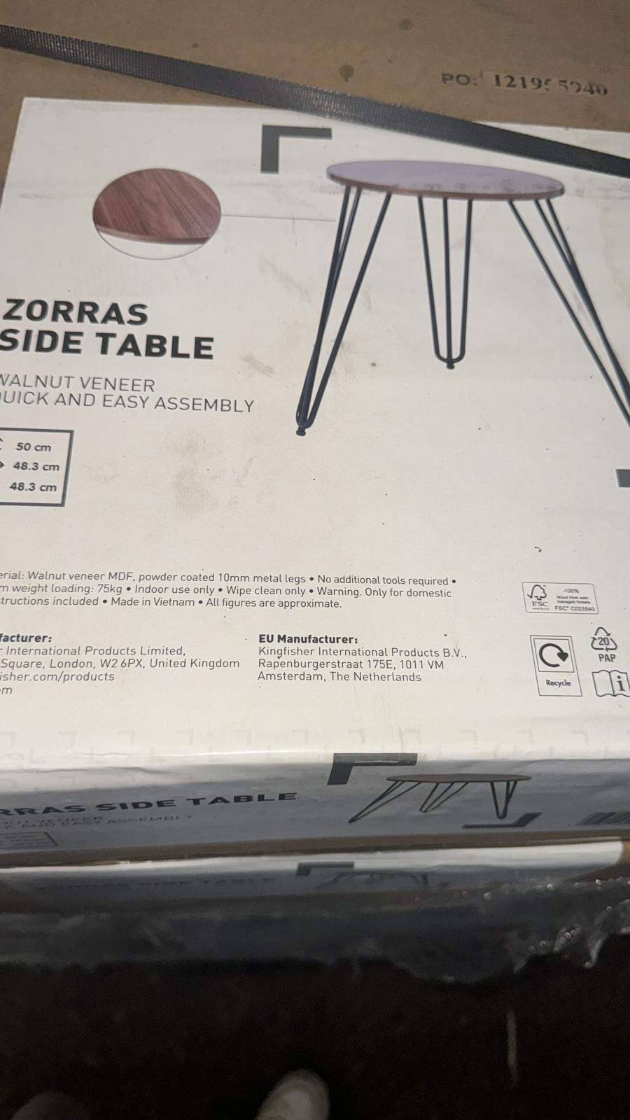 B&Q 002 Zorras Side Table x 45 units