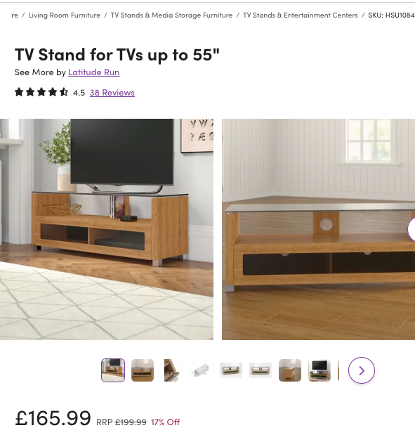 WWP107 WAYFAIR CLEARANCE PALLET - RETAIL VALUE £1574.94