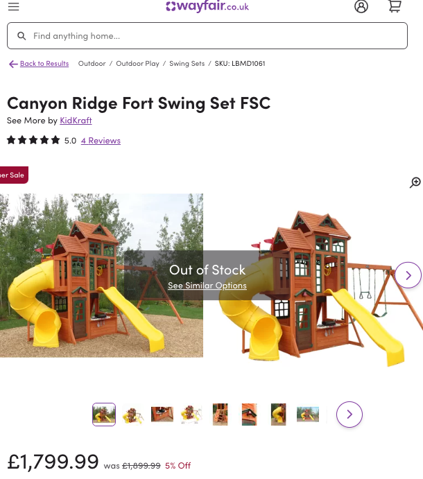 Canyon Ridge Fort Swing & Climbing frame set RRP £1799.99 Bulk Toy